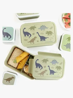 Spisetid|ALittleLovelyCompany A Little Lovely Company Bento Madkasse, Dinosaur Gul