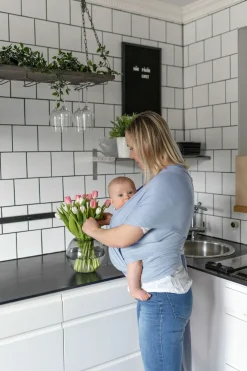 AldoriaBaby Bæreseler, Strækvikler & Bærestole-Aldoria Bambus Soft Strækvikle, Dust Blue