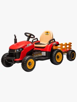 AlexGarage1 Elbiler & -Køretøjer-Alex's Garage Eltraktor med Trailer, Rød