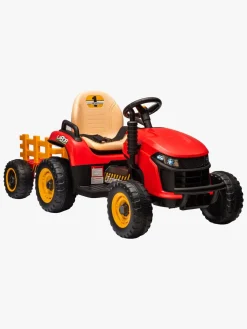 AlexGarage1 Elbiler & -Køretøjer-Alex's Garage Eltraktor med Trailer, Rød