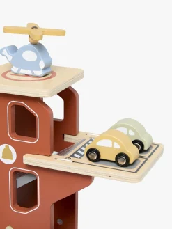 AliceFox Legetøjsbiler & -Fartøjer-Alice & Fox Brandstation Garage, Rød