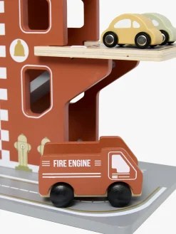 AliceFox Legetøjsbiler & -Fartøjer-Alice & Fox Brandstation Garage, Rød