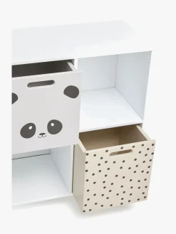 Børnemøbler|AliceFox Alice & Fox DELTA Bogreol med Opbevaringskasse, Hvid Grå/Beige/Hvid