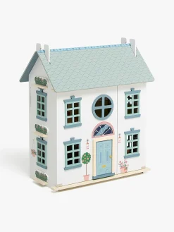 AliceFox Dukker & Bamser-Alice & Fox Dukkehus med Møbler & 4 Dukker, Blå