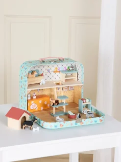 Dukker & Bamser|AliceFox Alice & Fox Kuffert Dukkehus, Blå Blå