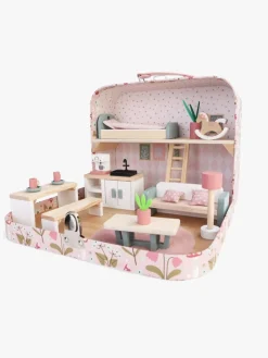 AliceFox Dukker & Bamser-Alice & Fox Kuffert Dukkehus, Pink