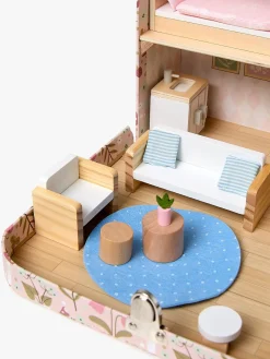 AliceFox Dukker & Bamser-Alice & Fox Kuffert Dukkehus, Lyserød/blå