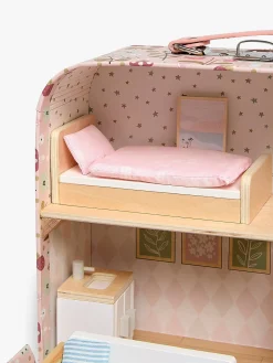 AliceFox Dukker & Bamser-Alice & Fox Kuffert Dukkehus, Lyserød/blå