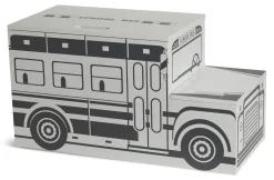 Børn AliceFox Opbevaring-Alice & Fox Legetøjskasse Skolebus, Sort/Hvid