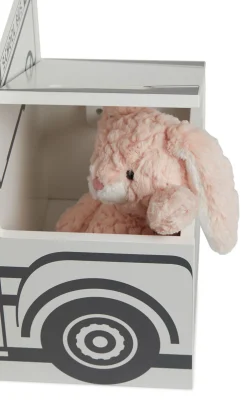 Børn AliceFox Opbevaring-Alice & Fox Legetøjskasse Skolebus, Sort/Hvid