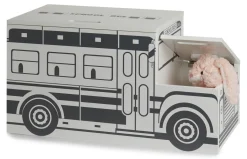 Børn AliceFox Opbevaring-Alice & Fox Legetøjskasse Skolebus, Sort/Hvid