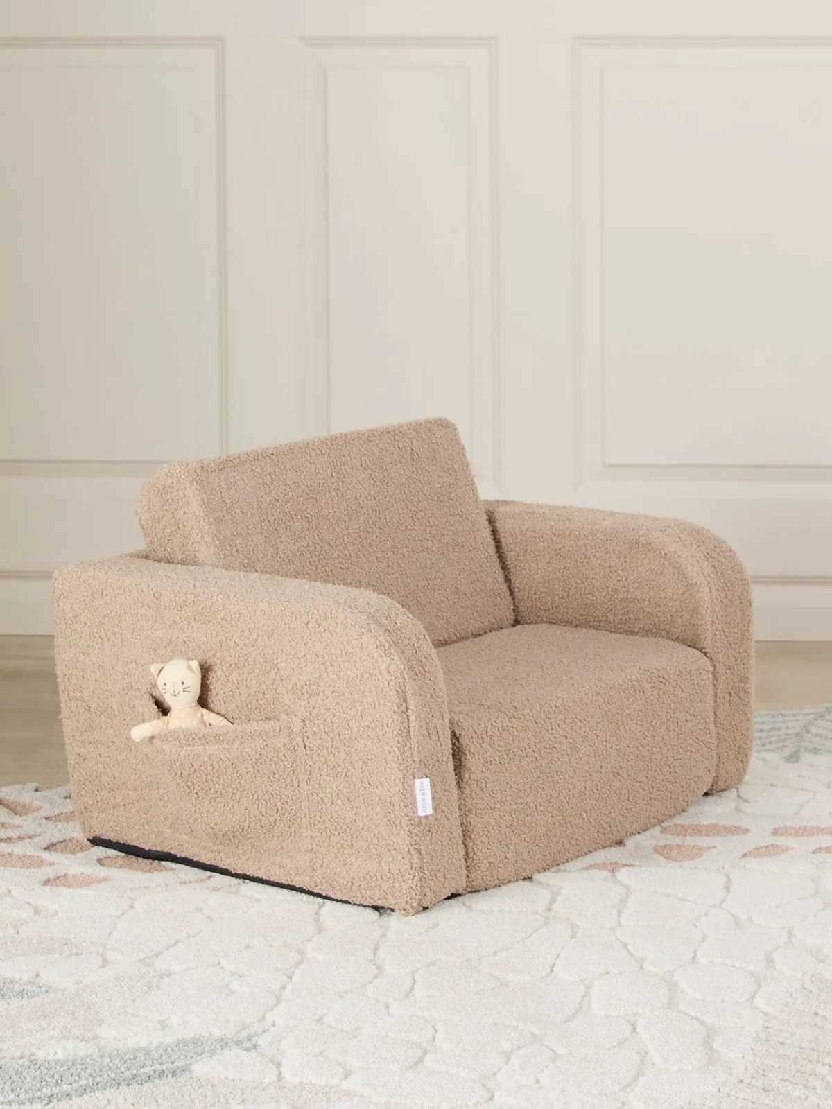 Børn AliceFox Børnemøbler-Alice & Fox MUSHY Foldbar Lænestol, Taupe Teddy