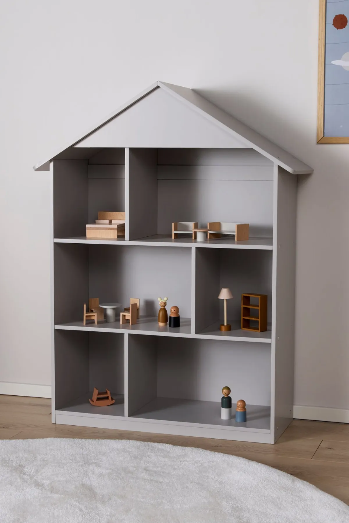 Børn AliceFox Børnemøbler-Alice & Fox POLLY Bogreol & Dukkehus, Greige