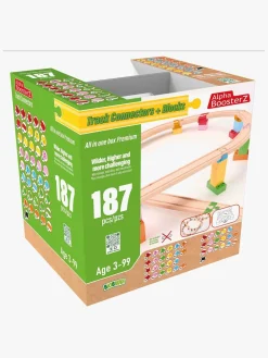 Togbaner & Legeborde|AlphaBoosterZ Alpha BoosterZ Track Connectors All In One Block Box Premium Byggesæt 187 Dele