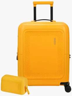 Børn AmericanTourister Tasker-American Tourister Dashpop Kuffert 41-47L & Toilettaske POP, Golden Yellow