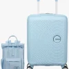 Tasker|AmericanTourister American Tourister Soundbox Kuffert 22L & Urban Groove City 7L Mini Sæt, Pastel Blue