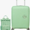 Tasker|AmericanTourister American Tourister Soundbox Kuffert 22L & Urban Groove City 7L Mini Sæt, Pastel Green