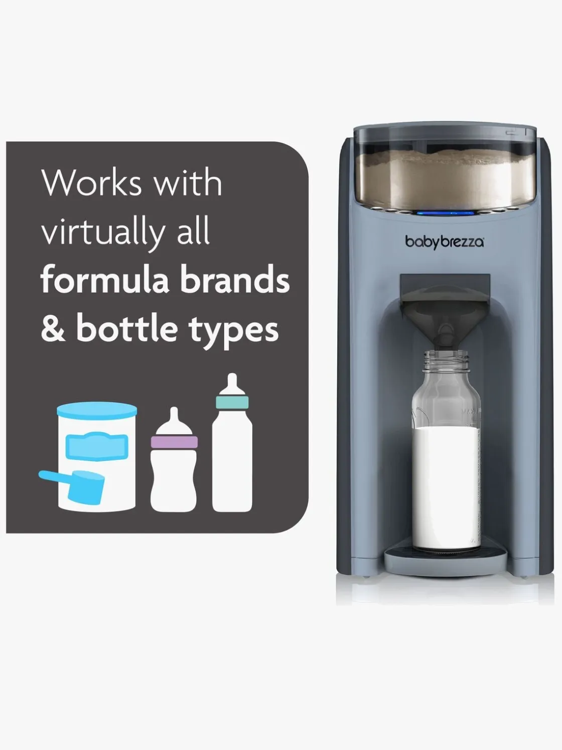 Spisetid|BabyBrezza Baby Brezza Formula Pro Advanced Modermælkserstatnings- og Vællingemaskine, Slate Grå/Sort