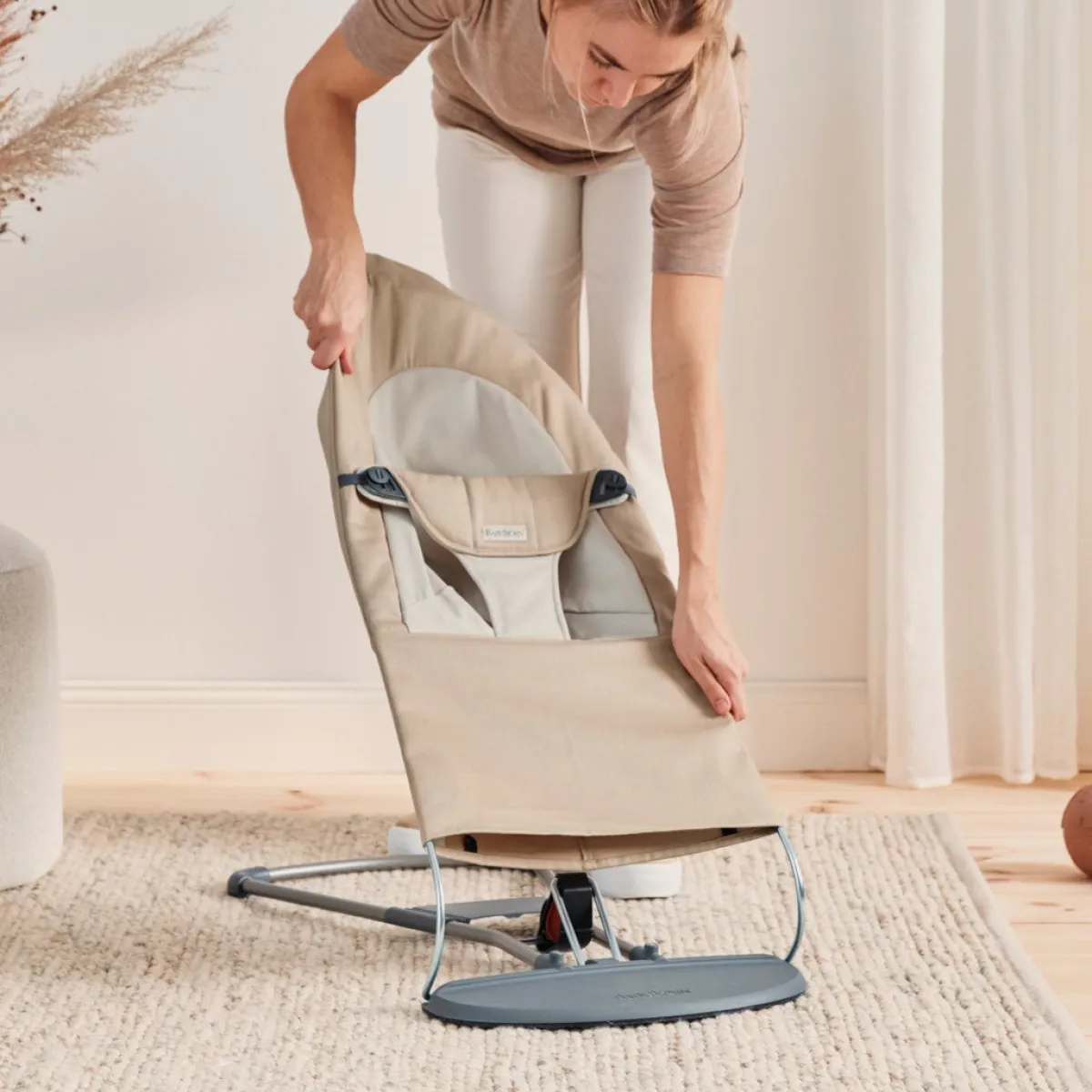 Skråstole & Babygynger|BABYBJORN BabyBjörn Balance Soft Skråstol Woven, Khaki/Beige Grøn/Beige