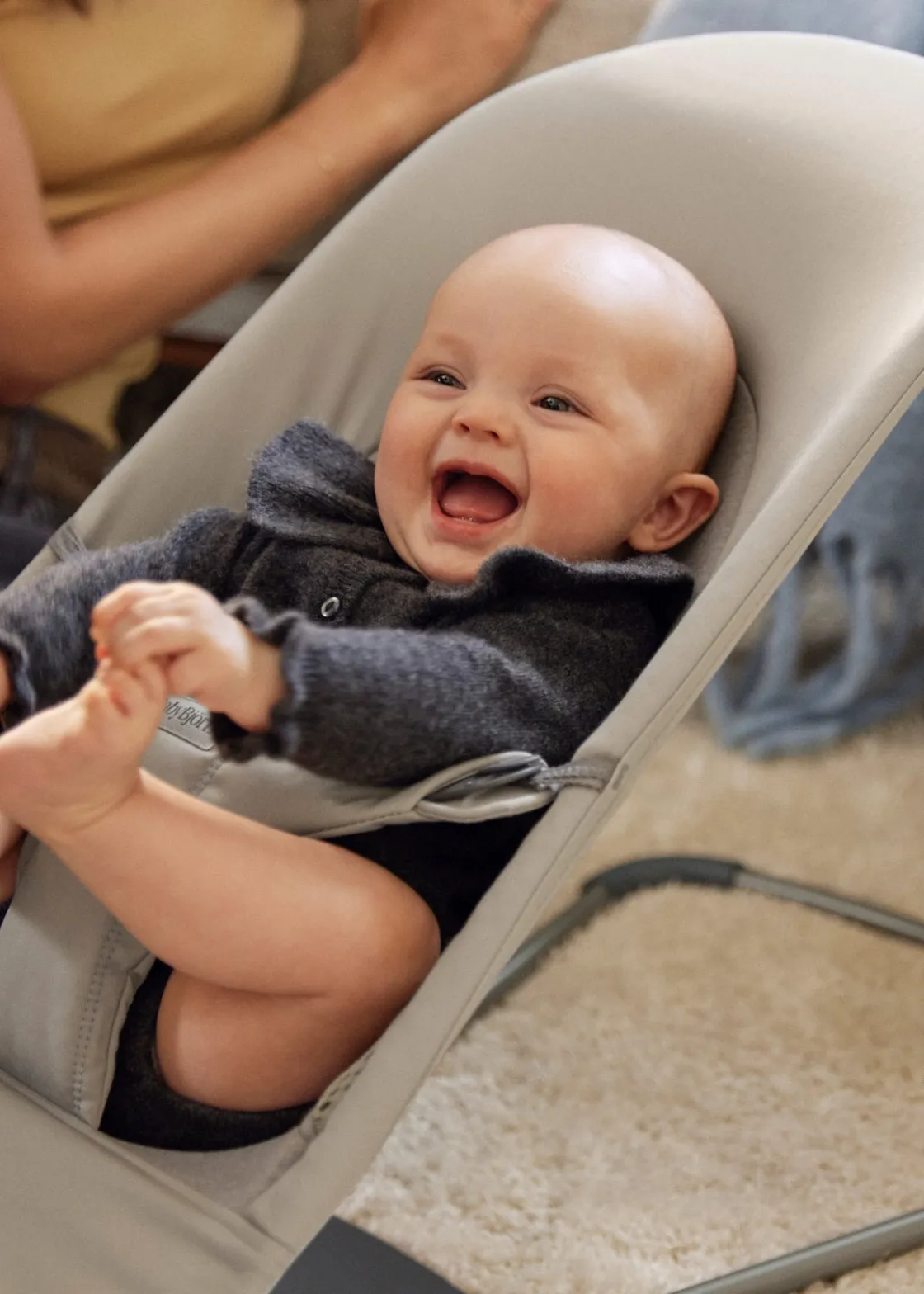 Skråstole & Babygynger|BABYBJORN BabyBjörn Balance Soft Skråstol Tri-Fabric, Sandgrå