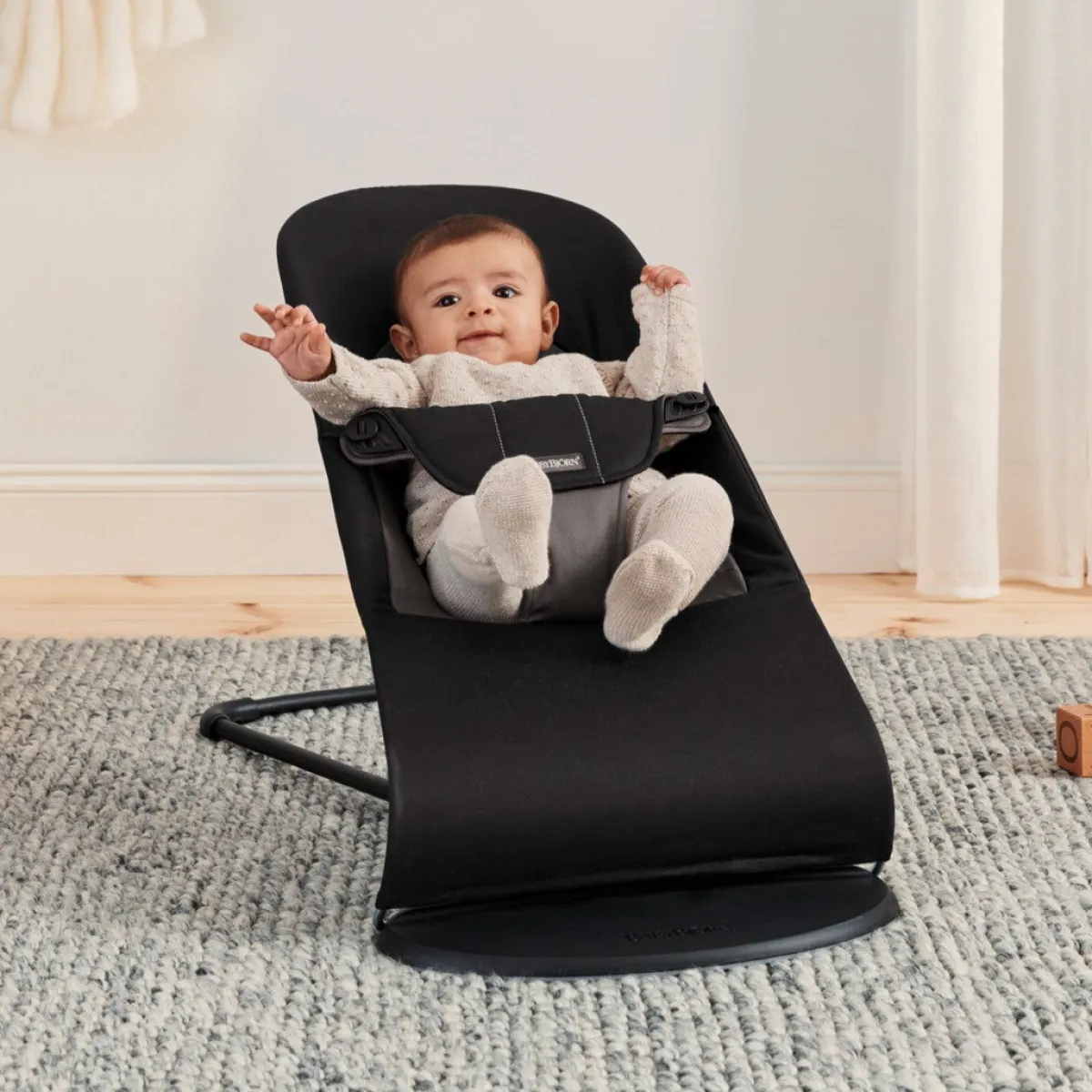 BABYBJORN Skråstole & Babygynger-BabyBjörn Balance Soft Skråstol Woven, Sort/Mørkegrå