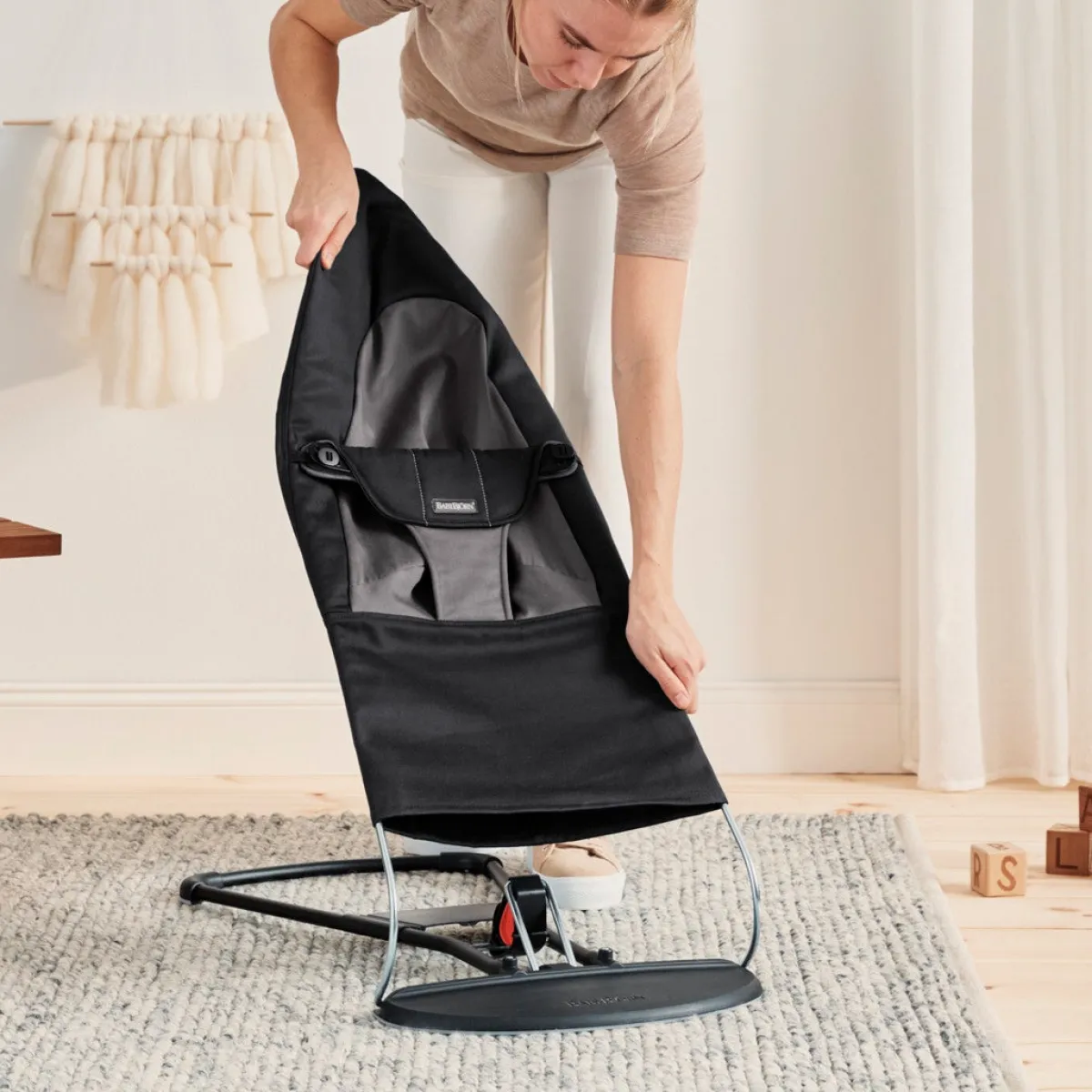 BABYBJORN Skråstole & Babygynger-BabyBjörn Balance Soft Skråstol Woven, Sort/Mørkegrå