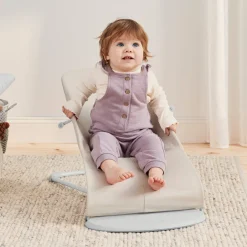 Skråstole & Babygynger|BABYBJORN BabyBjörn Bliss Skråstol 3D Jersey inkl. Sjove Øjne, Lys/Pastel Beige