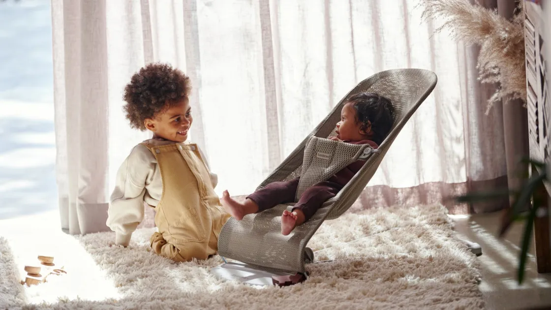 Skråstole & Babygynger|BABYBJORN BabyBjörn Bliss Skråstol Mesh, Grey Beige