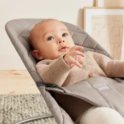 Skråstole & Babygynger|BABYBJORN BabyBjörn Bliss Skråstol Vævet Classic Quilt, Sandgrå Beige