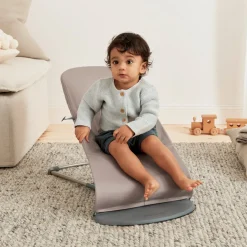 Skråstole & Babygynger|BABYBJORN BabyBjörn Bliss Skråstol Vævet Classic Quilt, Sandgrå Beige