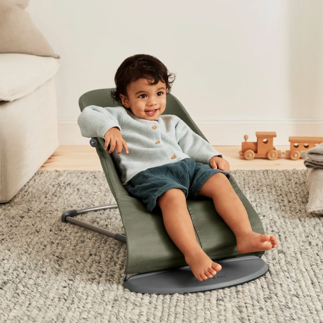 Skråstole & Babygynger|BABYBJORN BabyBjörn Bliss Skråstol Woven Classic Quilt, Mørkegrøn Grøn