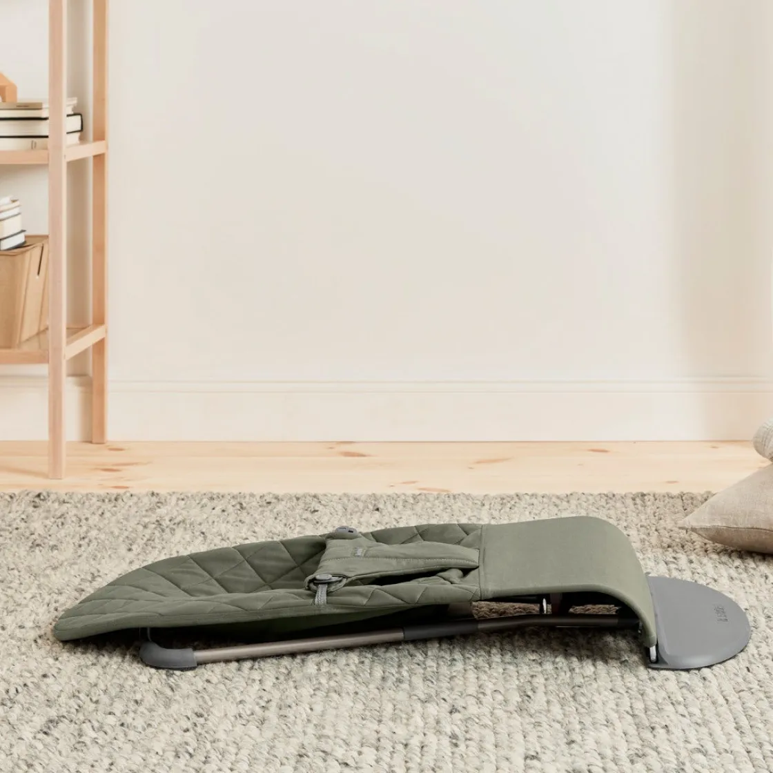 Skråstole & Babygynger|BABYBJORN BabyBjörn Bliss Skråstol Woven Classic Quilt, Mørkegrøn Grøn