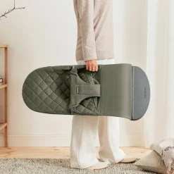 Skråstole & Babygynger|BABYBJORN BabyBjörn Bliss Skråstol Woven Classic Quilt, Mørkegrøn Grøn
