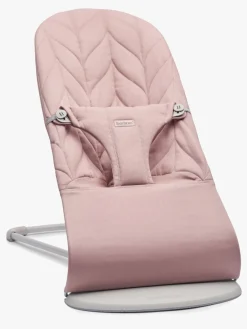 Skråstole & Babygynger|BABYBJORN BabyBjörn Bliss Skråstol Woven Bladmønstret Quilt, Gammelrosa Lyserød