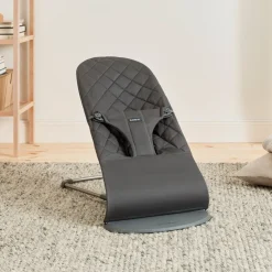 BABYBJORN Skråstole & Babygynger-BabyBjörn Bliss Skråstol Woven Classic Quilt inkl. Sjove Øjne, Antracitgrå