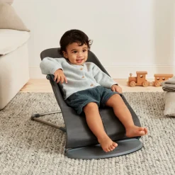 BABYBJORN Skråstole & Babygynger-BabyBjörn Bliss Skråstol Woven Classic Quilt inkl. Sjove Øjne, Antracitgrå