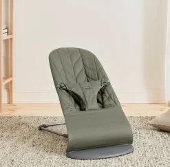 Skråstole & Babygynger|BABYBJORN BabyBjörn Bliss Skråstol Woven Bladmønstret Quilt, Mørkegrøn Grøn