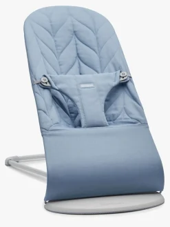 Skråstole & Babygynger|BABYBJORN BabyBjörn Bliss Skråstol Woven Bladmønstret Quilt, Blå Blå