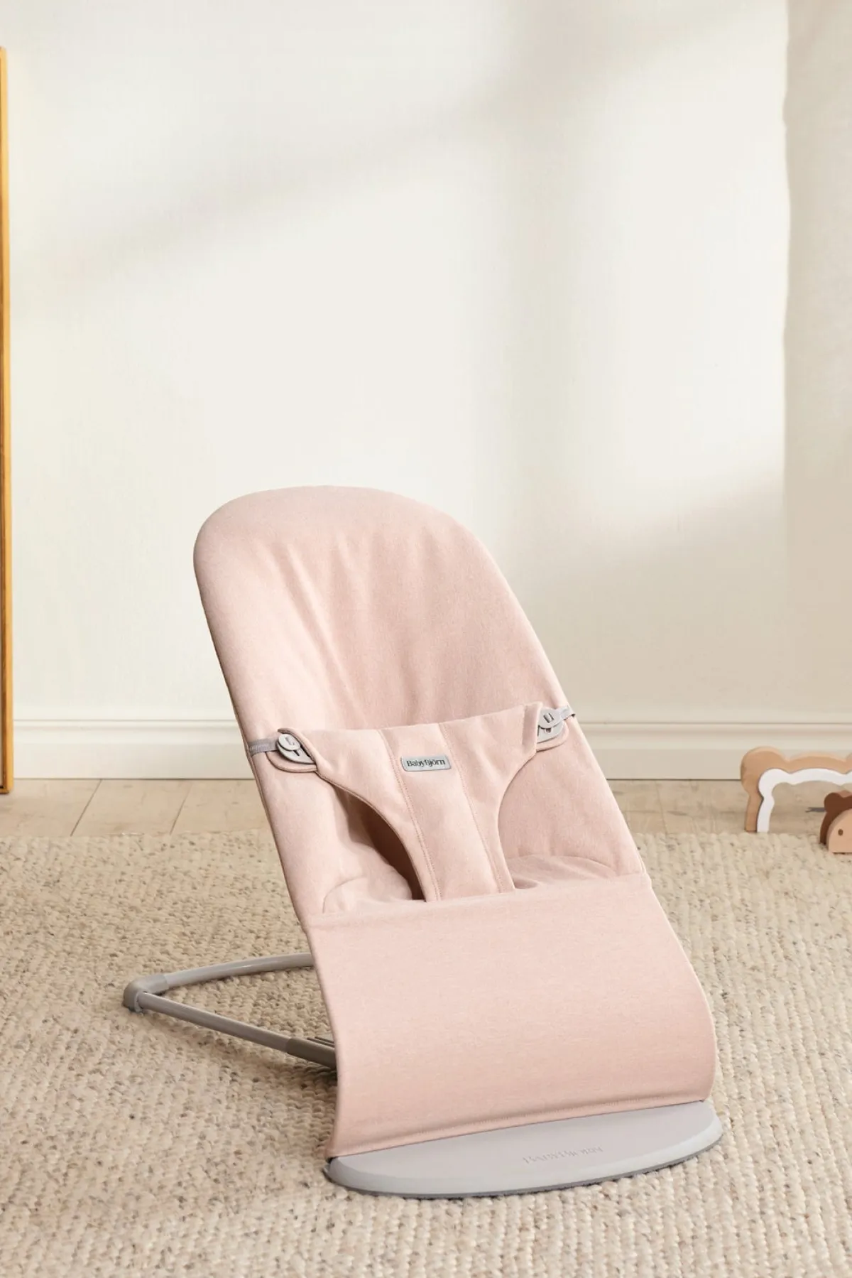 Skråstole & Babygynger|BABYBJORN BabyBjörn Bliss Skråstol Woven, Light Pink Melange Lyserød