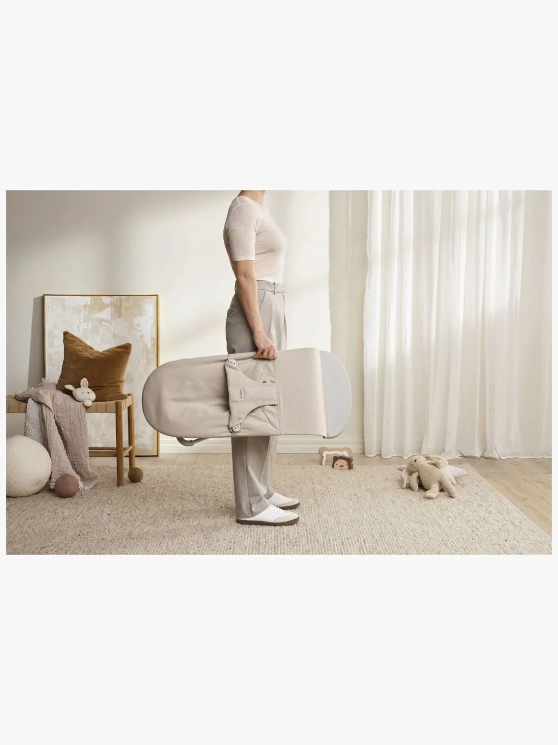 Skråstole & Babygynger|BABYBJORN BabyBjörn Bliss Skråstol Woven Mélange, Lys Beige