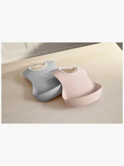 Spisetid|BABYBJORN BabyBjörn Hagesmæk 2-pak, Grå/Lyserød Grå/Lyserød