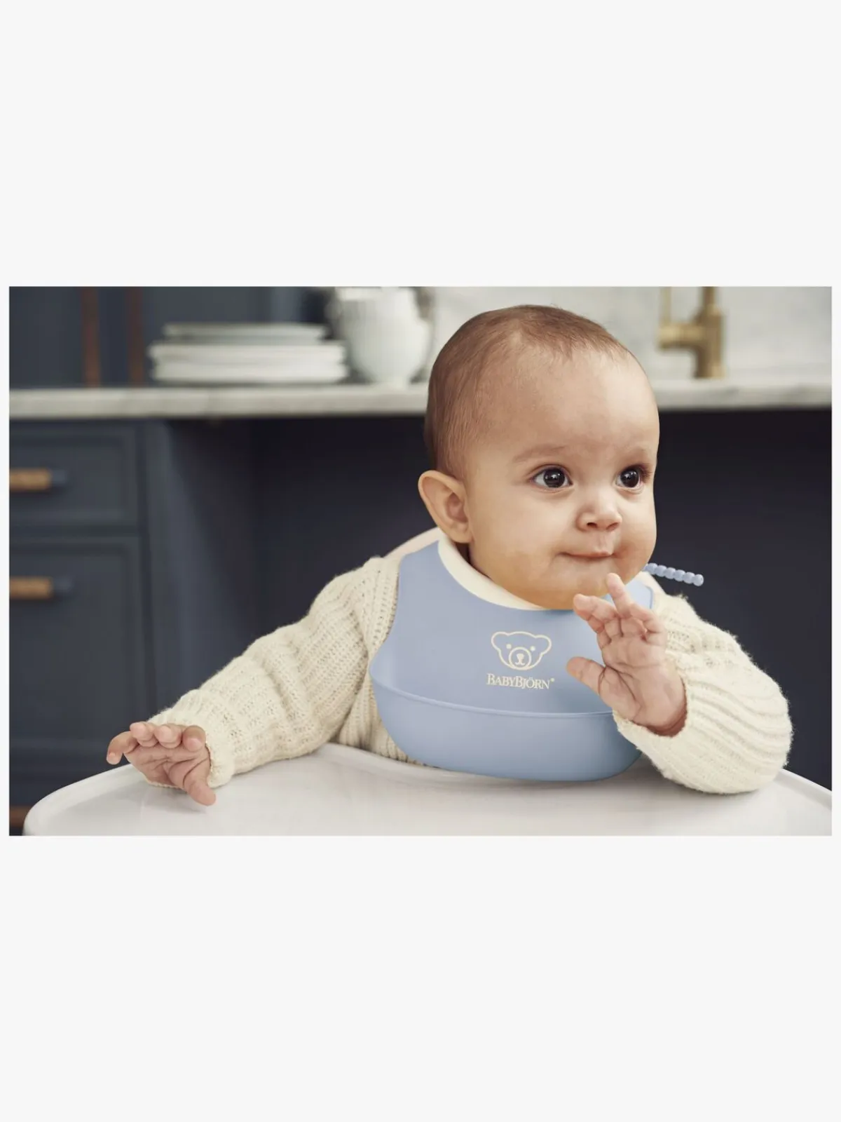 BABYBJORN Spisetid-BabyBjörn Hagesmækssæt, Powder Blue