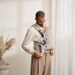 BABYBJORN Bæreseler, Strækvikler & Bærestole-BabyBjörn Harmony Bæresele Woven, Light Beige Melange