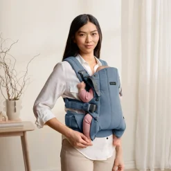Bæreseler, Strækvikler & Bærestole|BABYBJORN BabyBjörn Harmony Bæresele Woven, Blue Melange Blå/Grå