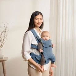 Bæreseler, Strækvikler & Bærestole|BABYBJORN BabyBjörn Harmony Bæresele Woven, Blue Melange Blå/Grå