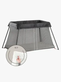 Børnesenge & Tilbehør|BABYBJORN BabyBjörn Light Weekendseng, Black inkl. Overtrækslagen