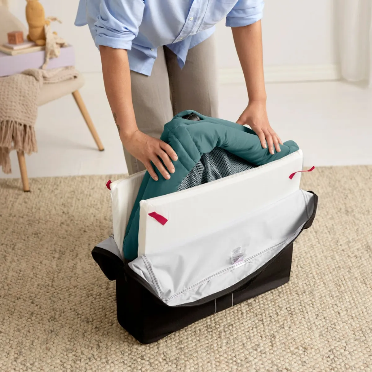 Børnesenge & Tilbehør|BABYBJORN BabyBjörn Light Weekendseng, Mørkegrøn Grøn