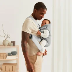 Bæreseler, Strækvikler & Bærestole|BABYBJORN BabyBjörn Mini Bæresele 3D Jersey, Light grey Grå