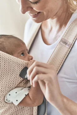 Bæreseler, Strækvikler & Bærestole|BABYBJORN BabyBjörn Mini Bæresele 3D Mesh, Pearly Pink Lyserød