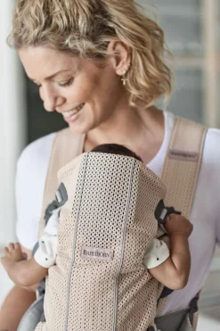 Bæreseler, Strækvikler & Bærestole|BABYBJORN BabyBjörn Mini Bæresele 3D Mesh, Pearly Pink Lyserød
